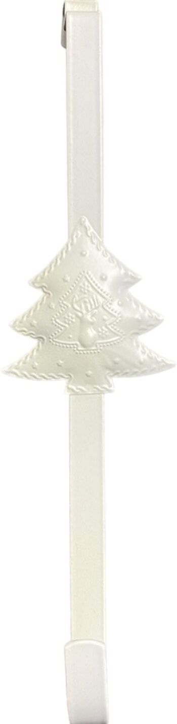 Cintre de Noël en métal - Crochet pour couronne de Noël / Double coin | blanche 3