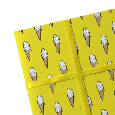 2 Sheets Ice Cream Wrapping Paper