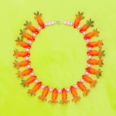 necklace fish orangegreen