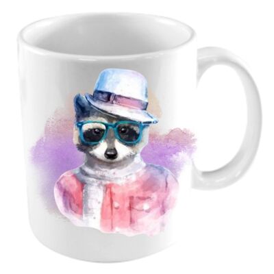 Taza hipster mapache