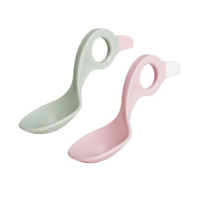Princess Pink/Olive green spoon; Love bird/Flamingo
