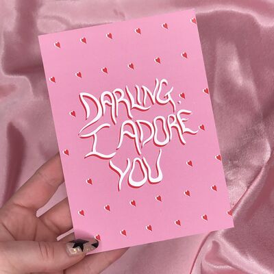 darling I adore you postcard