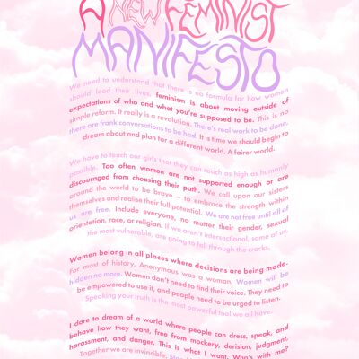 ✨a new feminist manifesto print✨ - A3 - Cloudy pink