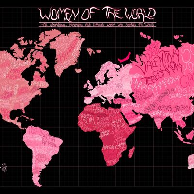 women of the world map BLACK