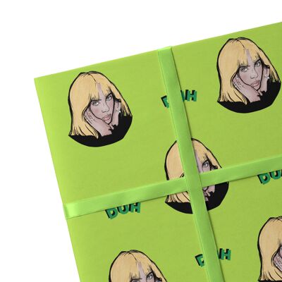 2 Sheets Duh Blond Wrapping Paper