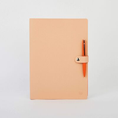 A4 Ninox Notebook and Blade Ball Pen Set - Coral and Orange