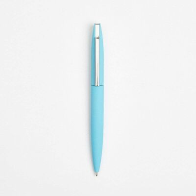 Contrasting Soft Touch Blade Ball Pen - Blue