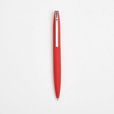 Contrasting Soft Touch Blade Ball Pen - Red