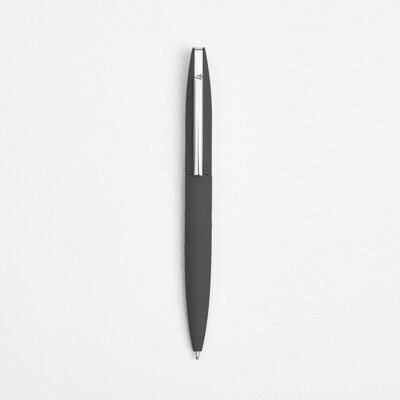 Contrasting Soft Touch Blade Ball Pen - Black