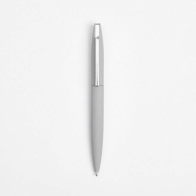 Contrasting Soft Touch Blade Ball Pen - Silver