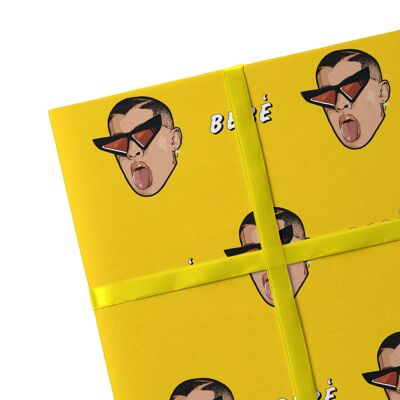 2 Sheets of Bebe Yellow Wrapping Paper