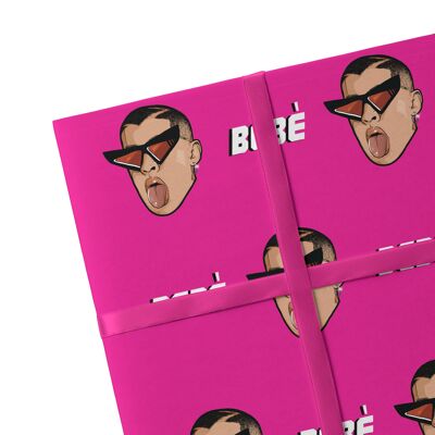 2 Blatt Bebe Pink Geschenkpapier