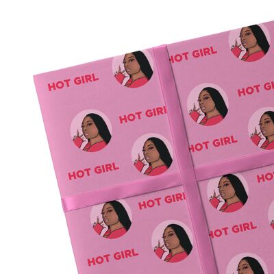 2 fogli di carta da regalo Hot Girl