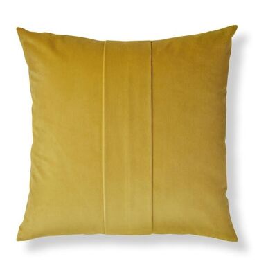 Yellow velvet cushion