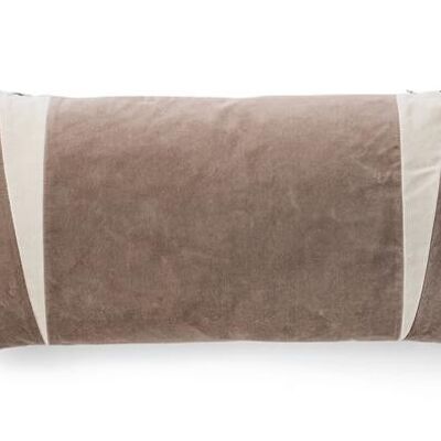 Raw white and brown harlequin cushion