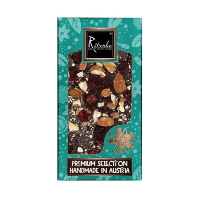 Chocolate amargo premium almendra, cereza