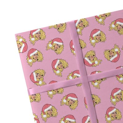 2 Sheets RuPaul Christmas Wrapping Paper