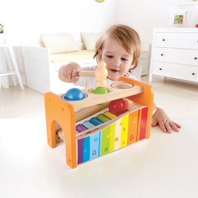 Hape - wooden toy - Hammer bench with xylophone
