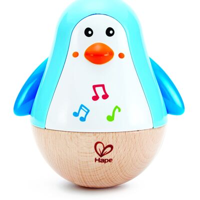 Hape - Wooden toy - Musical tumbling penguin