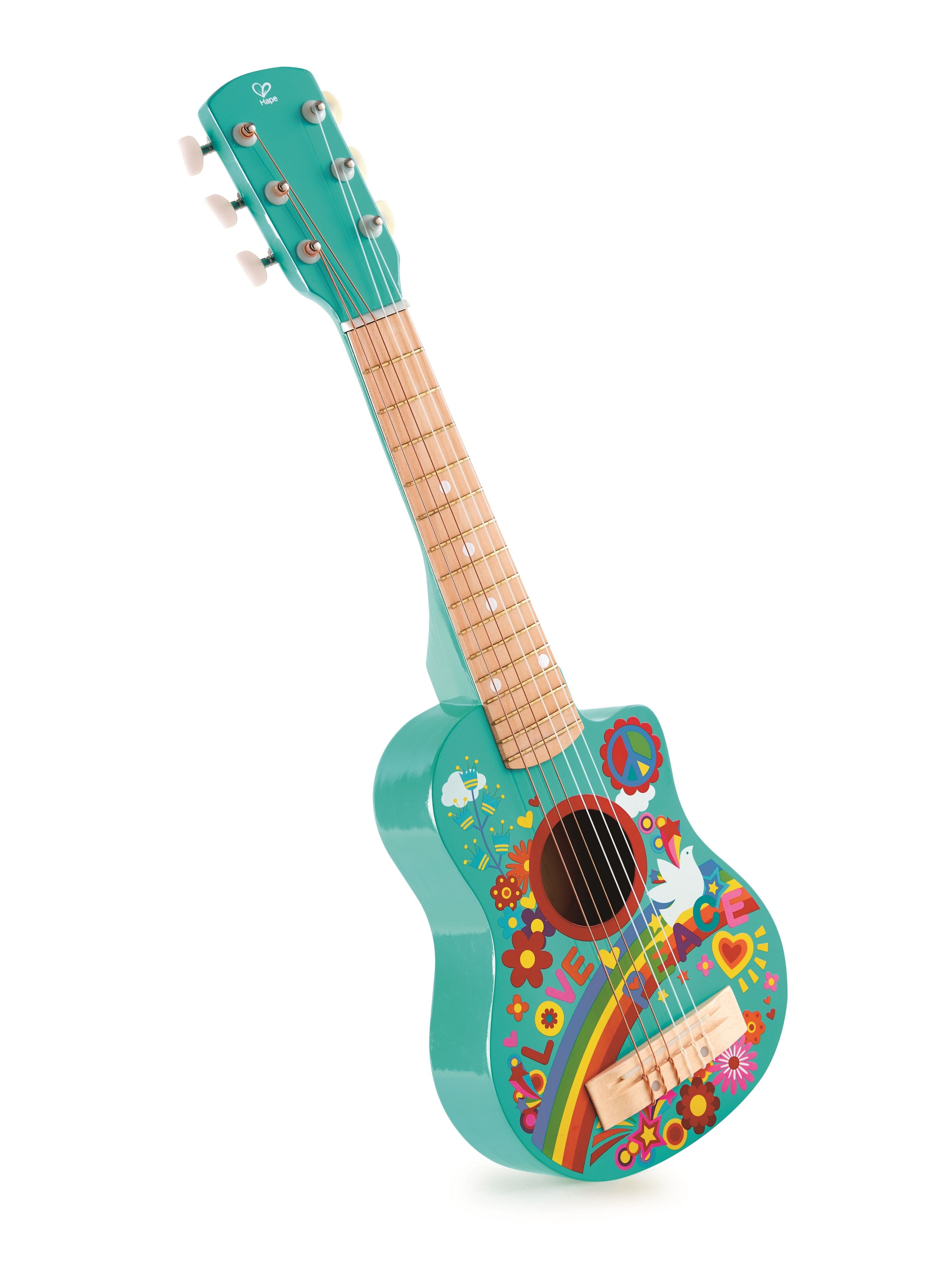 Hape - Guitare Flower Power - Guitare à 6 Cordes Nylon - Instrument de  Musique en Bois - Jouet Enfant dès 3 ans - Jeu d'Éveil Musical pour Fille  et
