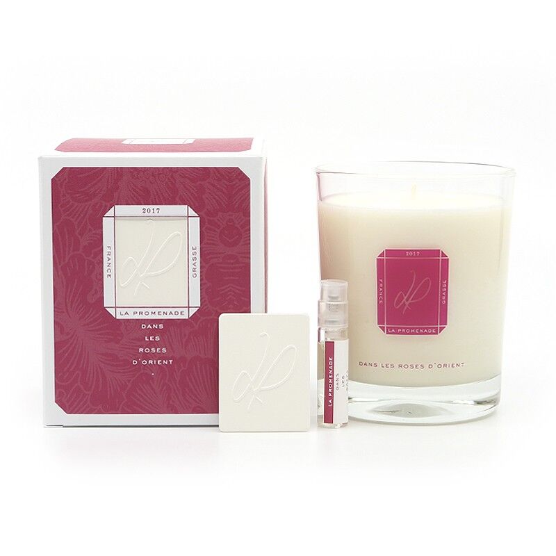 Candela profumata - Nelle rose d'Oriente (cera 100% vegetale)