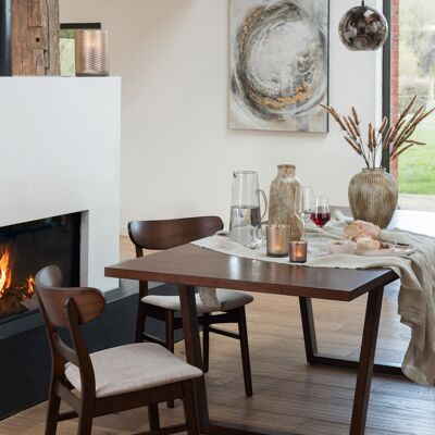 Table à manger en bois d'hévéa May