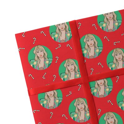 2 fogli di carta da regalo natalizia Taylor