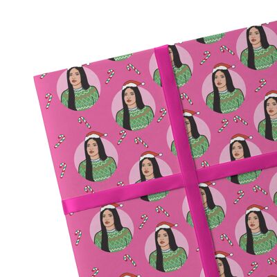 2 fogli di carta da regalo natalizia Kylie