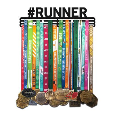 Porte-médailles #RUNNER - Noir Mat - Grand
