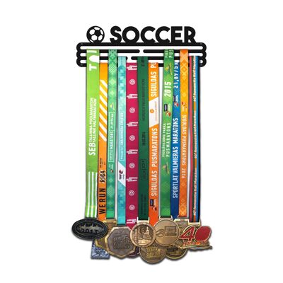 SOCCER medal hanger - Matte Black - Medium