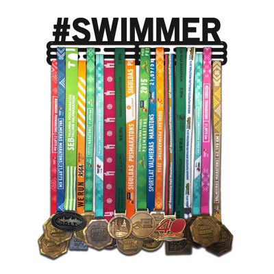 SWIMMER medal hanger - Matte Black - Large