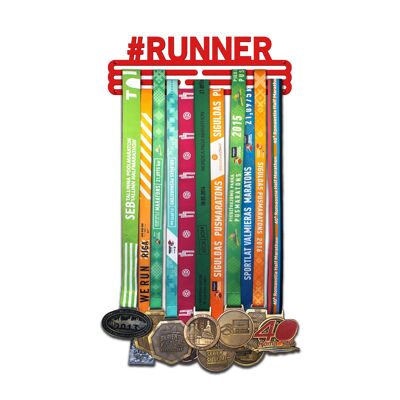 Porta medaglie #RUNNER - Rosso vivo - Medio