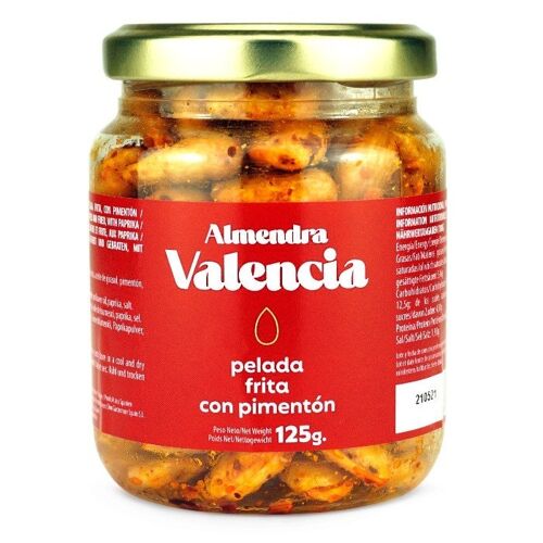 Amandes Valencia - sans peau, frites et avec du pimentón