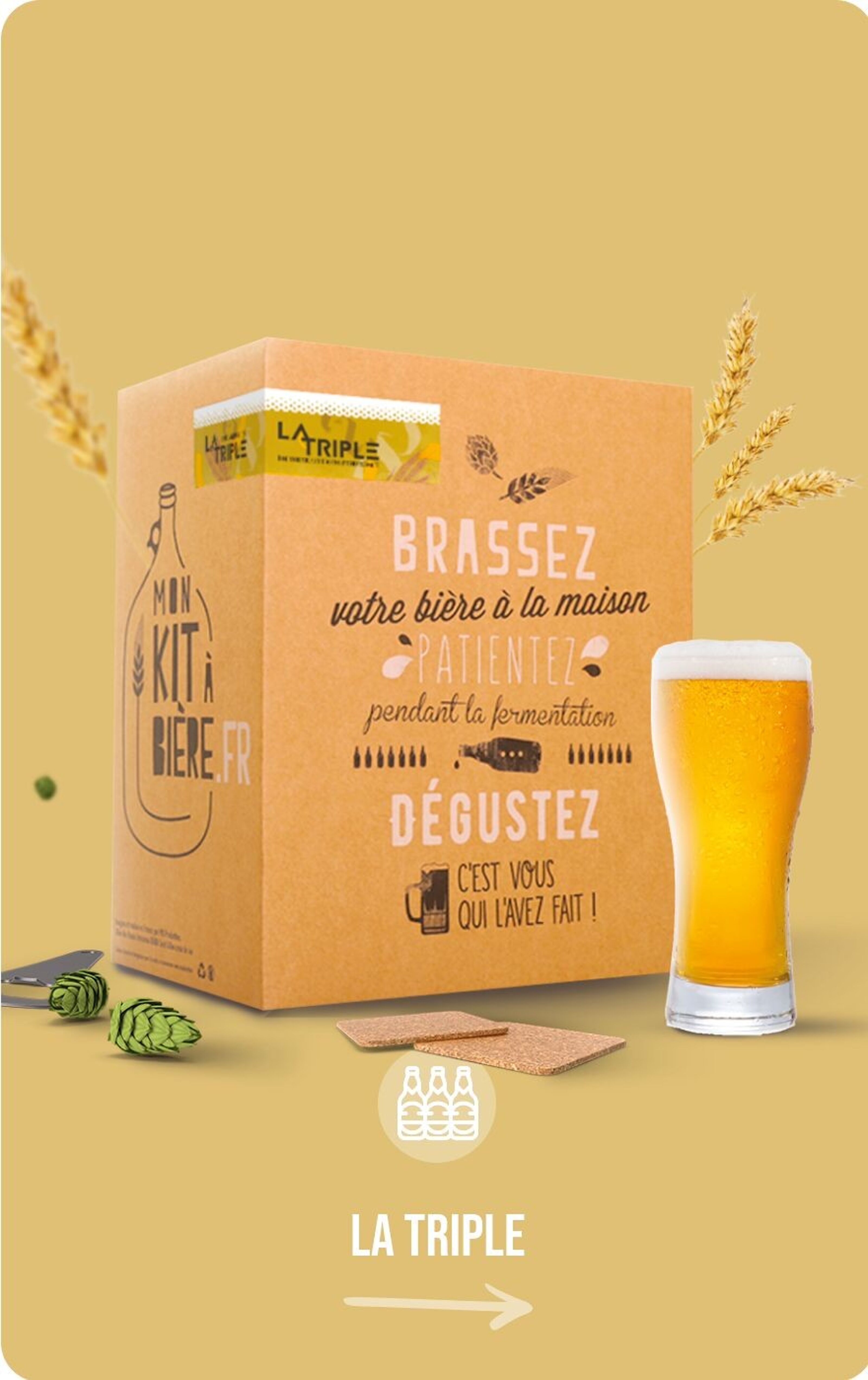Kit Complet Bière I.P.A. De Brassage Artisanal 5 Litres-On achète Français