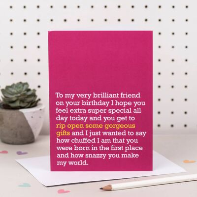 Öffnen Sie einige wunderschöne Geschenke: Geburtstagskarte für Freund