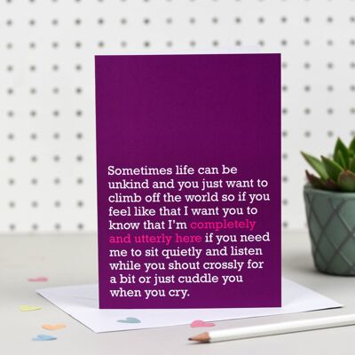 Completely & Utterly Here: Supportive Card For Friend - Prpl