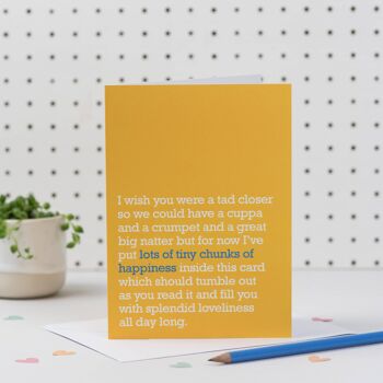 Tiny Chunks Of Happiness : Miss You Card For Friend (Jaune)