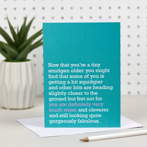 Definitely Very Much Wiser : Birthday Card (Green)