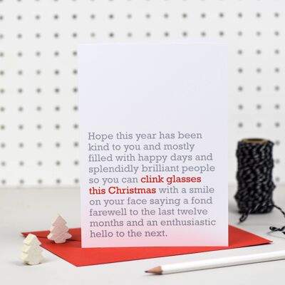 Clink Glasses This Christmas : Unique Christmas Card