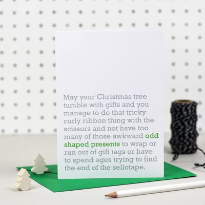 Regali di forma strana: cartolina di Natale
