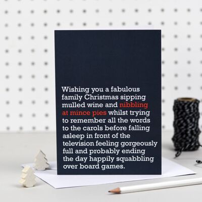 Nibbling At Mince Pies : Christmas Card