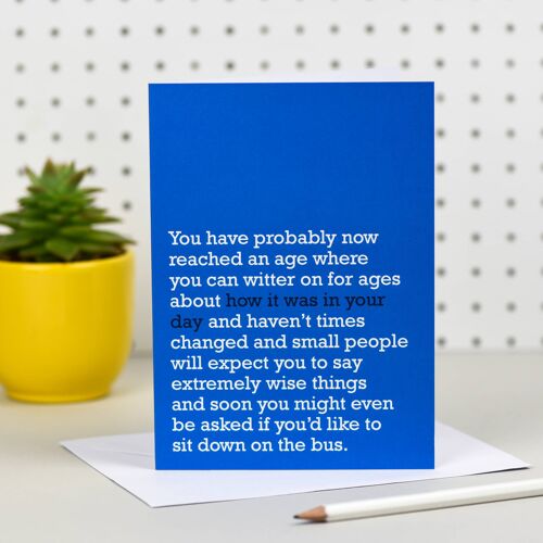 How It Was In Your Day : Birthday Card (Blue)