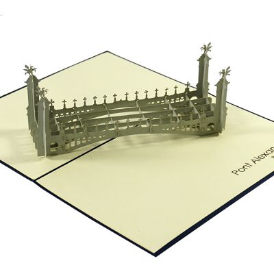 3D-Popup-Karte Paris Brücke Alexandre III