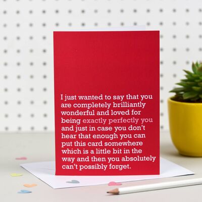 Exactamente perfectamente usted: tarjeta para celebrar a alguien genial (Rd)