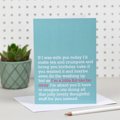 A Little Bit Too Far Away : Birthday Card (Turquoise)