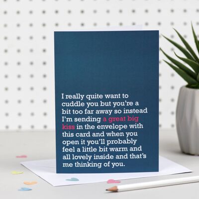 Great Big Kiss: Thinking Of You Card For Loved Ones (Grey)