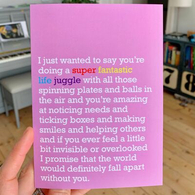 Super Fantastic Life Juggle: Everyday Card For Friend Or Mum