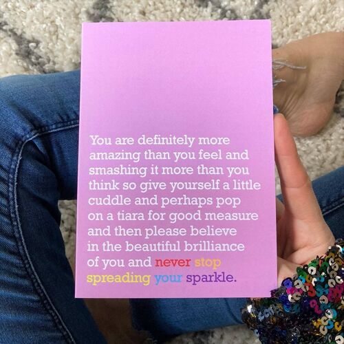 Never Stop Spreading Your Sparkle : Everyday Card For Friend