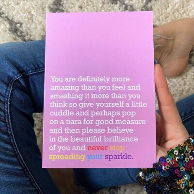 Never Stop Spreading Your Sparkle : Everyday Card For Friend