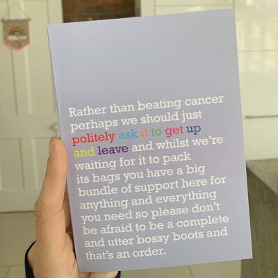 Bitten Sie es höflich, zu gehen: Gute Besserung von der Krebskarte